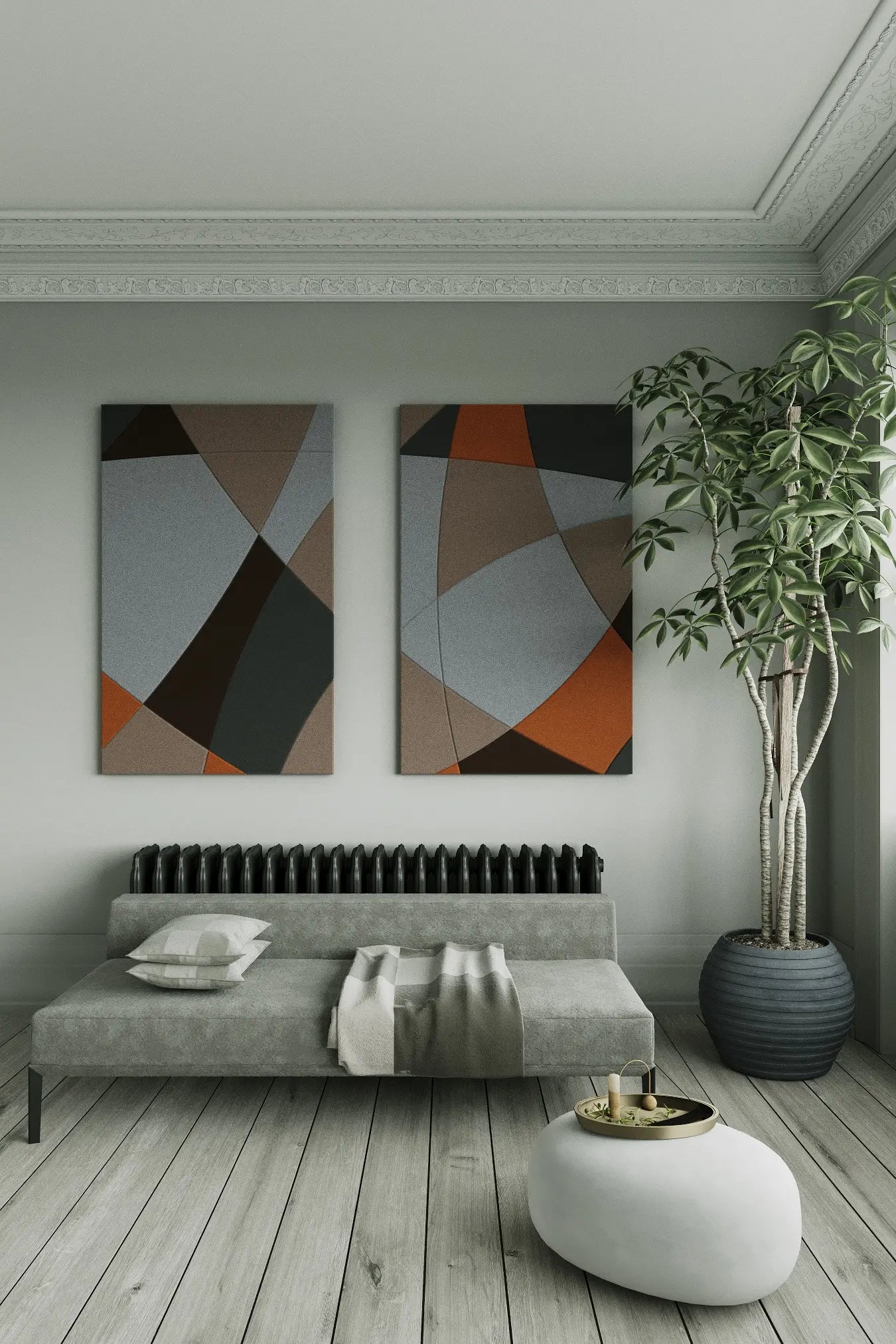 Acoustic Wall Art Panels FUSION 3 in grey interior DecorMania eu